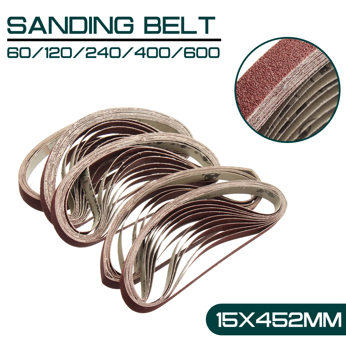 15x452mm 10pcs Sanding Belt 60-600 Grit for M10 Sander Adapter Polishing Machine Abrasive Tools
15x452mm 10pcs Sanding Belt 60-600 Grit for M10 Sander Adapter Polishing Machine Abrasive Tools