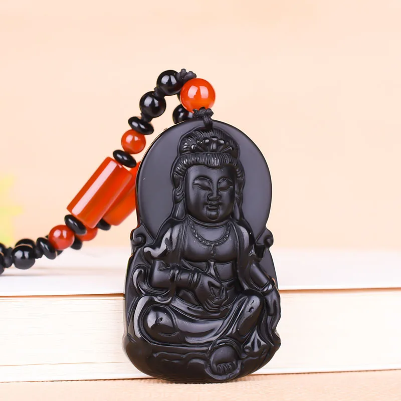 Natural Obsidian Pendant Jewelry Fine Jewelry Puxian Bodhisattva Exorcism Transshipment Bodhisattva Crystal Necklace Pendant
Natural Obsidian Pendant Jewelry Fine Jewelry Puxian Bodhisattva Exorcism Transshipment Bodhisattva Crystal Necklace Pendant