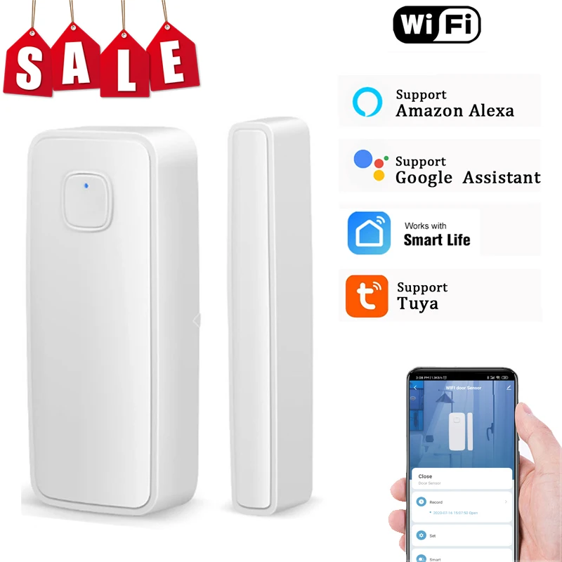 Tuya Smart WiFi Door Sensor Door Open / Closed Detectors Wifi Home Alarm Compatible With Alexa Google Home Tuya APP
Tuya Smart WiFi Door Sensor Door Open / Closed Detectors Wifi Home Alarm Compatible With Alexa Google Home Tuya APP