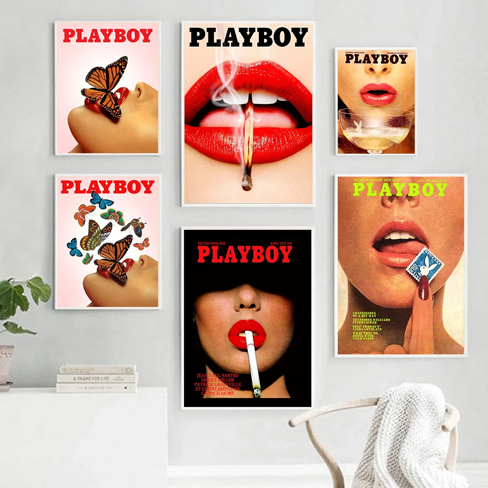 Fashion Playboy Butterflies Red Lips Smoking Canvas Painting Print Vogue Magazine Poster Nordic Wall Picture Living Room Decor
Fashion Playboy Butterflies Red Lips Smoking Canvas Painting Print Vogue Magazine Poster Nordic Wall Picture Living Room Decor
