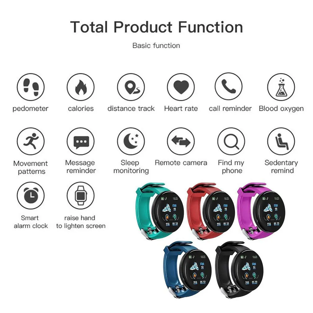 D18 Smart Fitness Bracelet Band With Measuring Pressure Pulse Meter Sport Activity Tracker Watch Wristband
D18 Smart Fitness Bracelet Band With Measuring Pressure Pulse Meter Sport Activity Tracker Watch Wristband