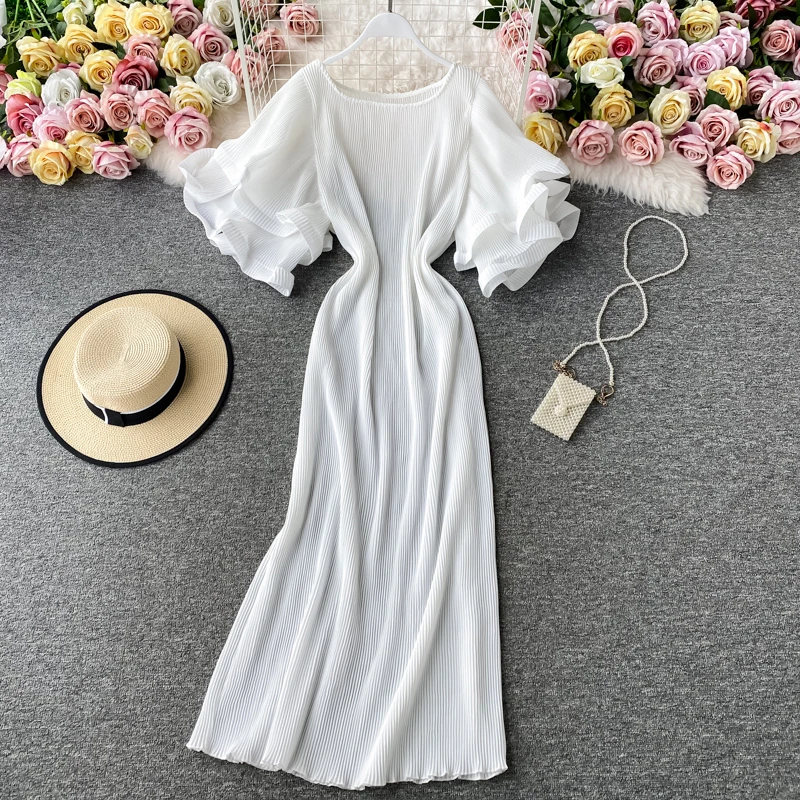 GALCAUR Vintage White Dress For Women O Neck Flare Short Sleeve High Waist Ankle Length Solid Dresses Female 2021 Clothing Style
GALCAUR Vintage White Dress For Women O Neck Flare Short Sleeve High Waist Ankle Length Solid Dresses Female 2021 Clothing Style