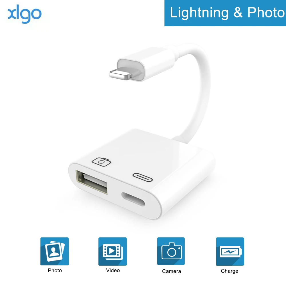 5 шт. OTG адаптер для Lightning USB 3 камеры кабель конвертер данных iPhone iPad iPod клавиатура iOS