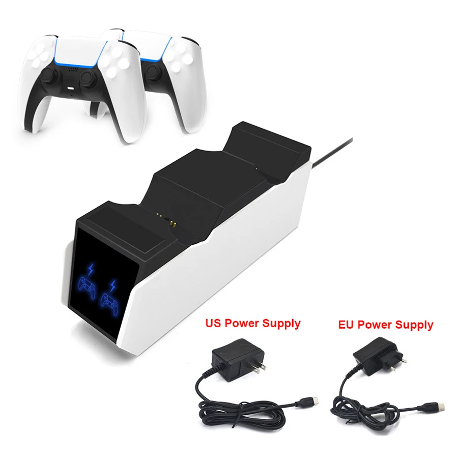 Беспроводное зарядное устройство для контроллера PlayStation 5, зарядная подставка для игрового контроллера PS5, двойная зарядная док-станция
Беспроводное зарядное устройство для контроллера PlayStation 5, зарядная подставка для игрового контроллера PS5, двойная зарядная док-станция