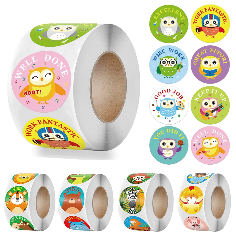500Pcs/Roll 8 Different Cartoon Animals Stickers for Kids To Reward Words Kawaii Stickers for Teacher Encourage Student Stickers
500Pcs/Roll 8 Different Cartoon Animals Stickers for Kids To Reward Words Kawaii Stickers for Teacher Encourage Student Stickers