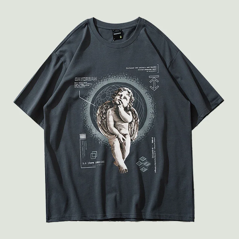 Hip Hop Men T-shirt Angel Boy Thinking Letter Printed Short Sleeve T-shirts Mens Fashion Streetwear Casual Cotton Oversized Tees
Hip Hop Men T-shirt Angel Boy Thinking Letter Printed Short Sleeve T-shirts Mens Fashion Streetwear Casual Cotton Oversized Tees
