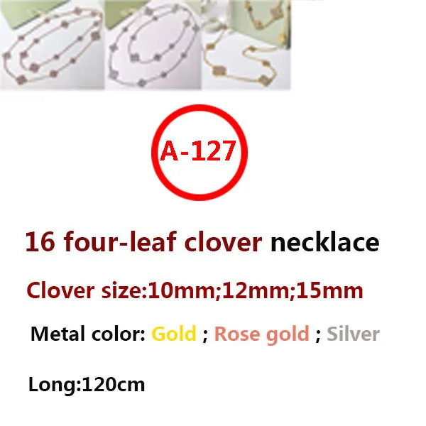 A127 S925 16 flower 120cm sterling silver necklace fashion style four leaf flower clover high-end style new jewelry girlfriend
A127 S925 16 flower 120cm sterling silver necklace fashion style four leaf flower clover high-end style new jewelry girlfriend