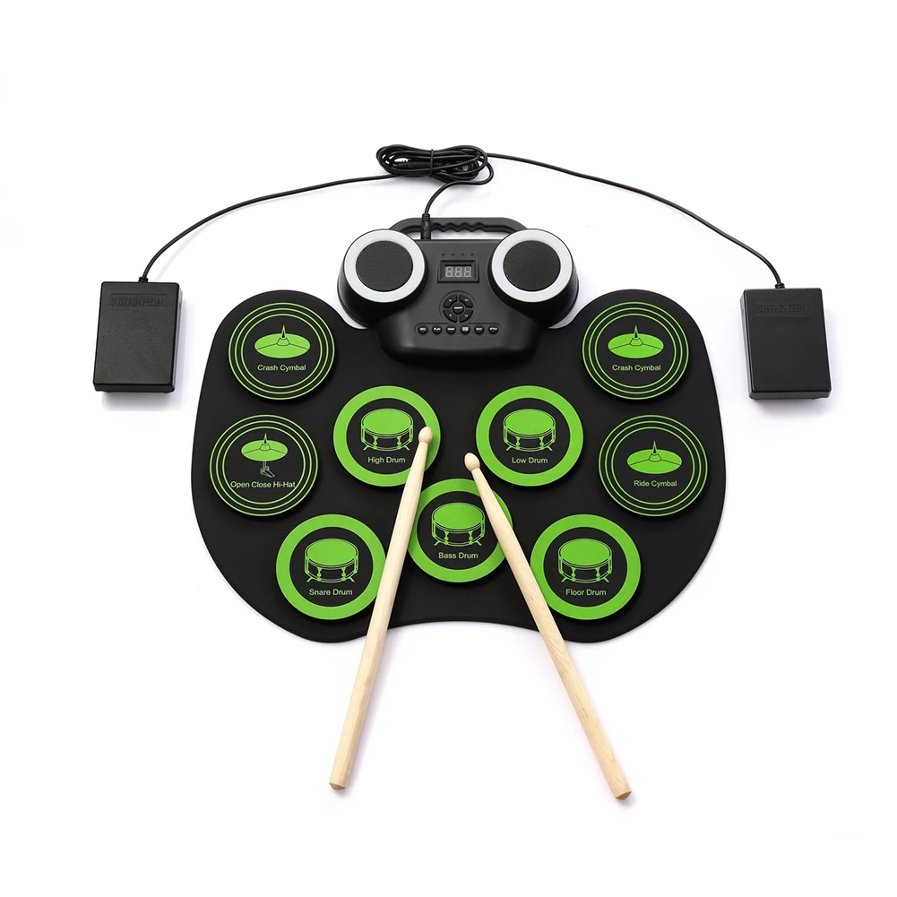 Roll-Up Drum Set Electronic Drum Kit Roll-Up Electronic Drum 9 Drum Pads Battery Powered with Drumsticks Foot Pedals
Roll-Up Drum Set Electronic Drum Kit Roll-Up Electronic Drum 9 Drum Pads Battery Powered with Drumsticks Foot Pedals