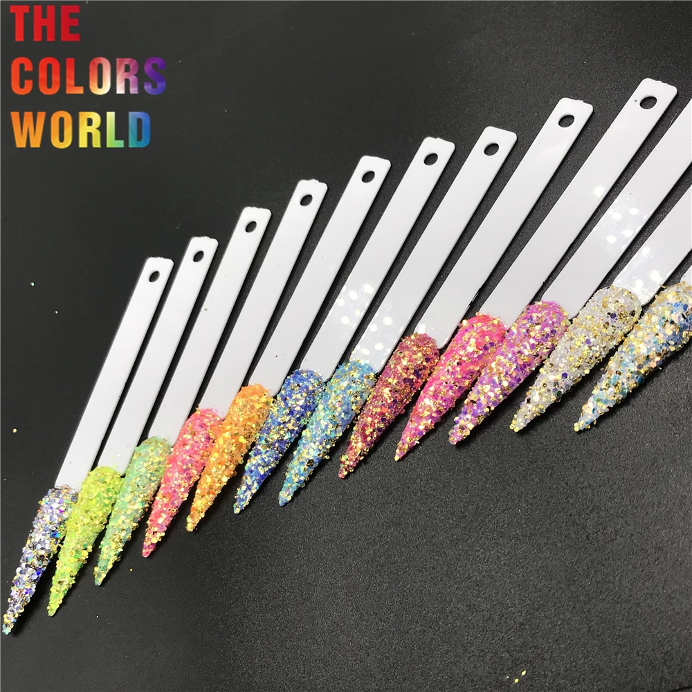 

TCT-563 Chunky Colorful Nails Glitter Nail Art Decoration 청키 글리터 네일 아트 Nagel kKonst Tumbler Crafts Manicure Festival Accessories