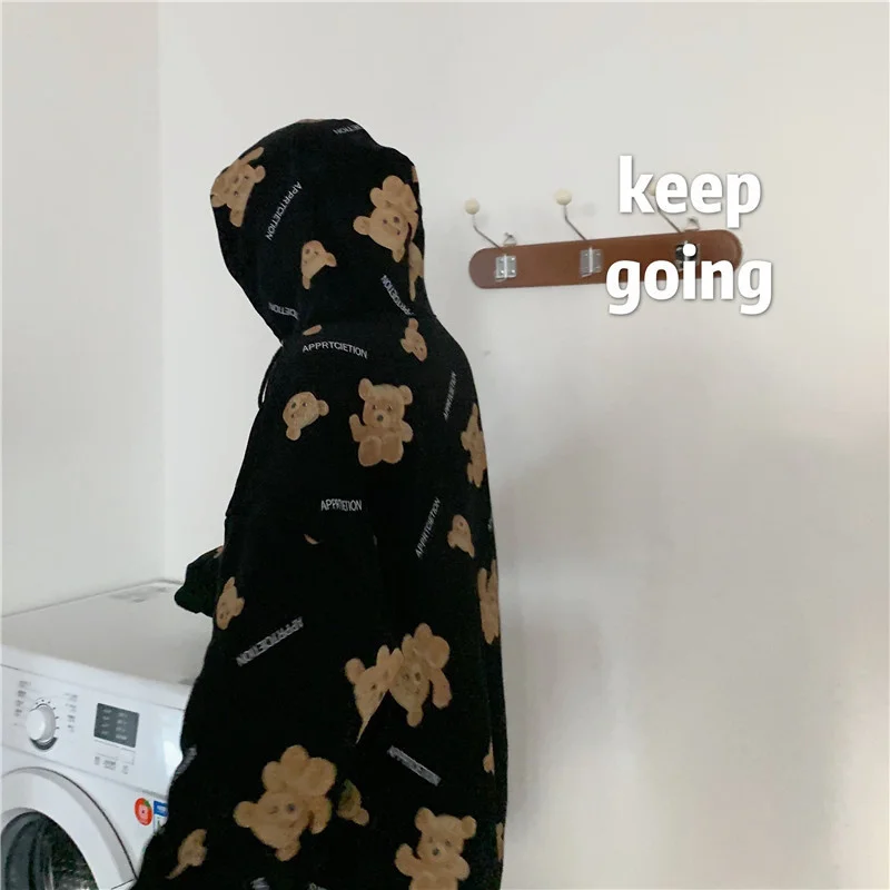 Свитер с принтом Real Shot Bear, осенне-зимний свободный стиль без одежды 
Свитер с принтом Real Shot Bear, осенне-зимний свободный стиль без одежды