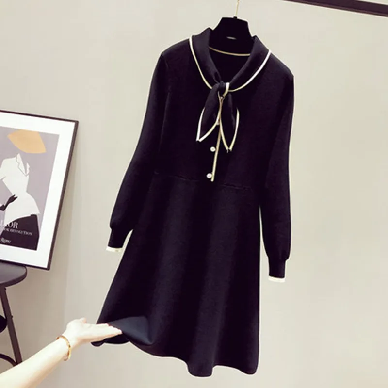 Autumn and winter 2020 dress sweater long sleeve thick sweater bow loose a version Pullover dress women's warm dress
Autumn and winter 2020 dress sweater long sleeve thick sweater bow loose a version Pullover dress women's warm dress