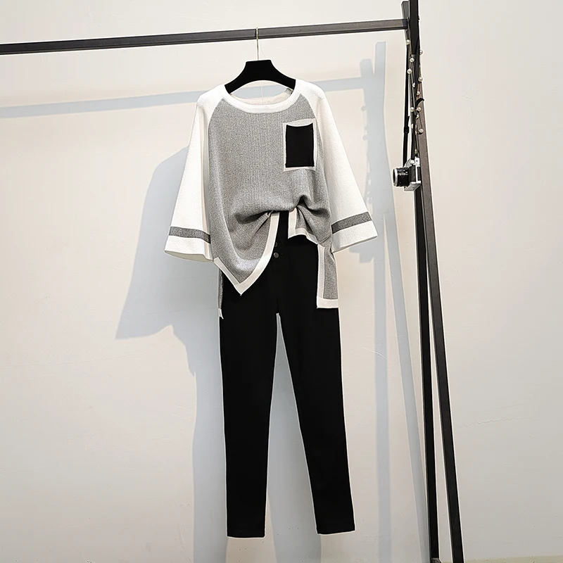 New Arrival Autumn Knitted Two piece Set Casual Women's Pullovers Tops And with small feet Pants Suits High Quality Hit Color
New Arrival Autumn Knitted Two piece Set Casual Women's Pullovers Tops And with small feet Pants Suits High Quality Hit Color