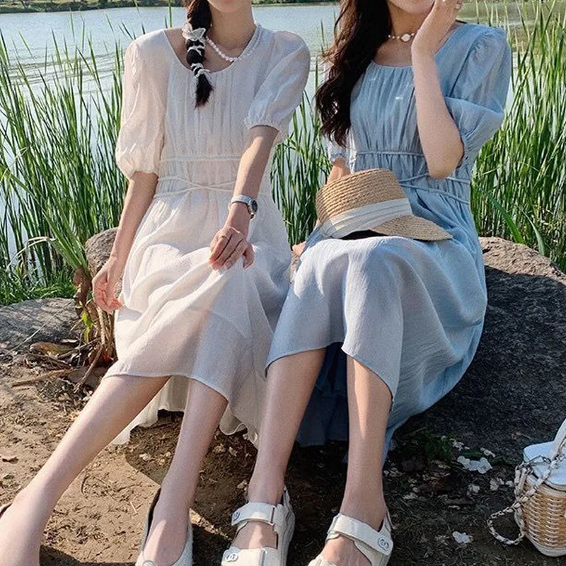 One Piece Dress Korean 2021 Summer Elegant Midi Dress Women Casual Short Sleeve Beach Solid Dress Female Evening Party Basic
One Piece Dress Korean 2021 Summer Elegant Midi Dress Women Casual Short Sleeve Beach Solid Dress Female Evening Party Basic