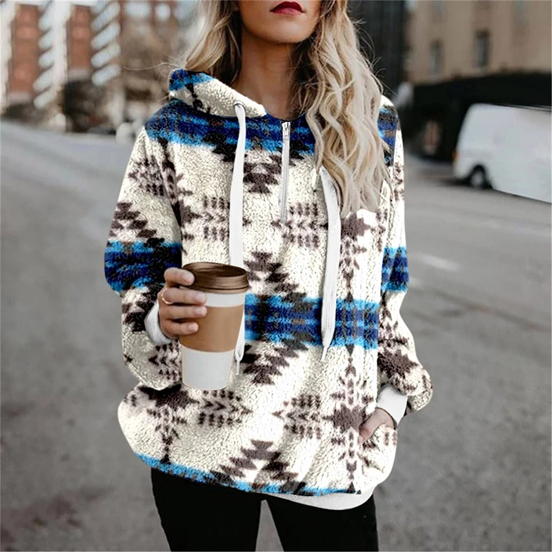 Autumn Winter Lady Vintage Casual Ethnic Print Top Sweatshirt Women Fashion Drawstring Zipper Long Sleeve Loose Pullover Hoodies
Autumn Winter Lady Vintage Casual Ethnic Print Top Sweatshirt Women Fashion Drawstring Zipper Long Sleeve Loose Pullover Hoodies