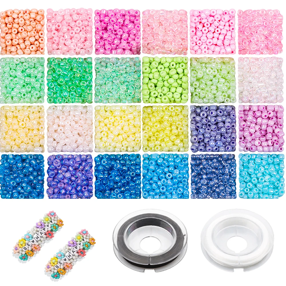 Glass Seed Beads Started Kit,2/3/4mm Small Craft Beads with Elastic String for DIY Bracelet Jewelry Earing Making Supplies
Glass Seed Beads Started Kit,2/3/4mm Small Craft Beads with Elastic String for DIY Bracelet Jewelry Earing Making Supplies