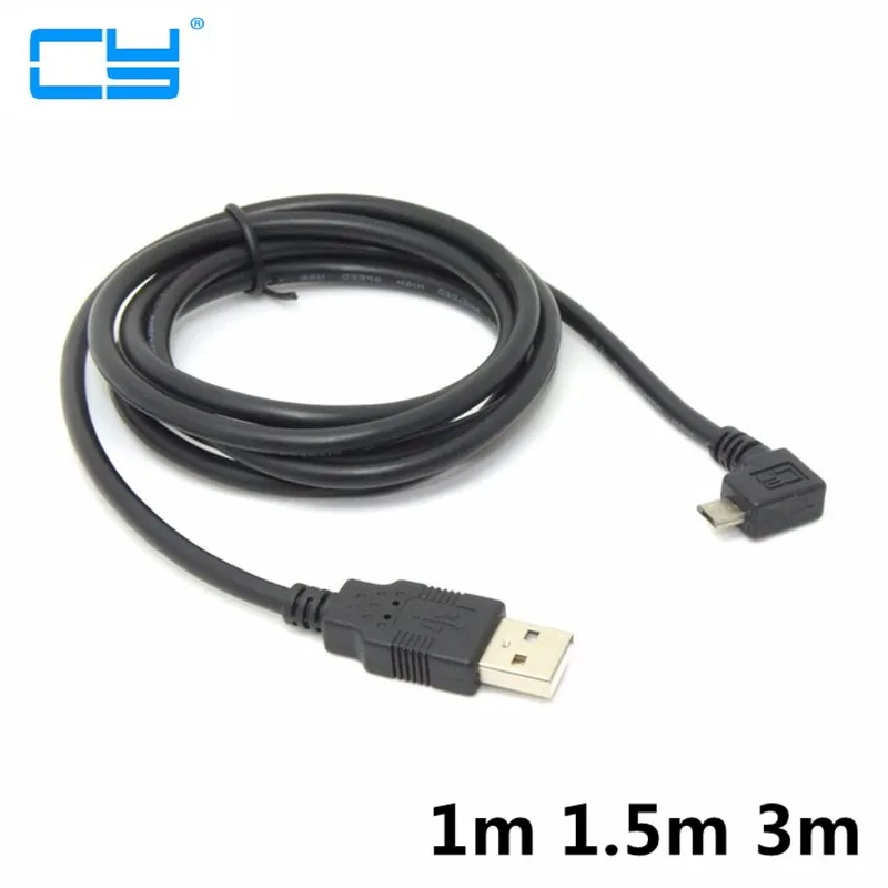 

Left Angled 90 Degree Micro USB Male to USB 2.0 USB2.0 Data Charge charger Cable1m 1.5m 3m 3ft 5ft 10ft for Cell Phone & Tablet