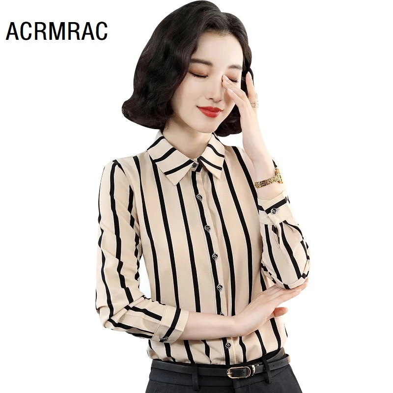 Women shirt Slim autumn stripe Long sleeve Turn-down Collar OL Formal Business Blouses & Shirts Woman 317
Women shirt Slim autumn stripe Long sleeve Turn-down Collar OL Formal Business Blouses & Shirts Woman 317