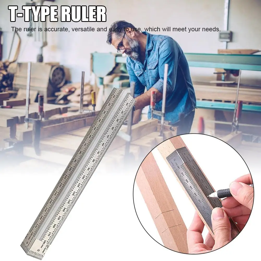 180mm T Type Hole Ruler High Precision Marking Scale Ruler CNC Stainless Steel Clear Accurate Scale For Woodworking Carpenter
180mm T Type Hole Ruler High Precision Marking Scale Ruler CNC Stainless Steel Clear Accurate Scale For Woodworking Carpenter
