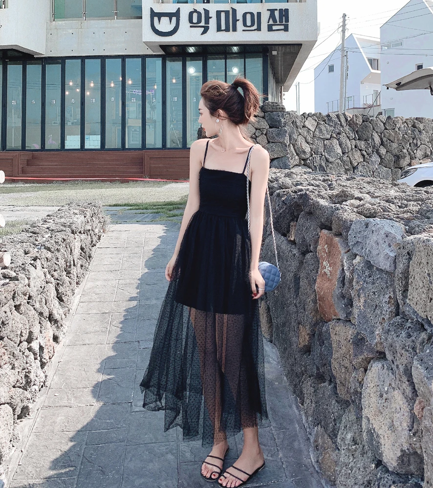 2021 Summer French Retro Fashion Solid Color College Style Sling Mesh Long Skirt Dress Women
2021 Summer French Retro Fashion Solid Color College Style Sling Mesh Long Skirt Dress Women