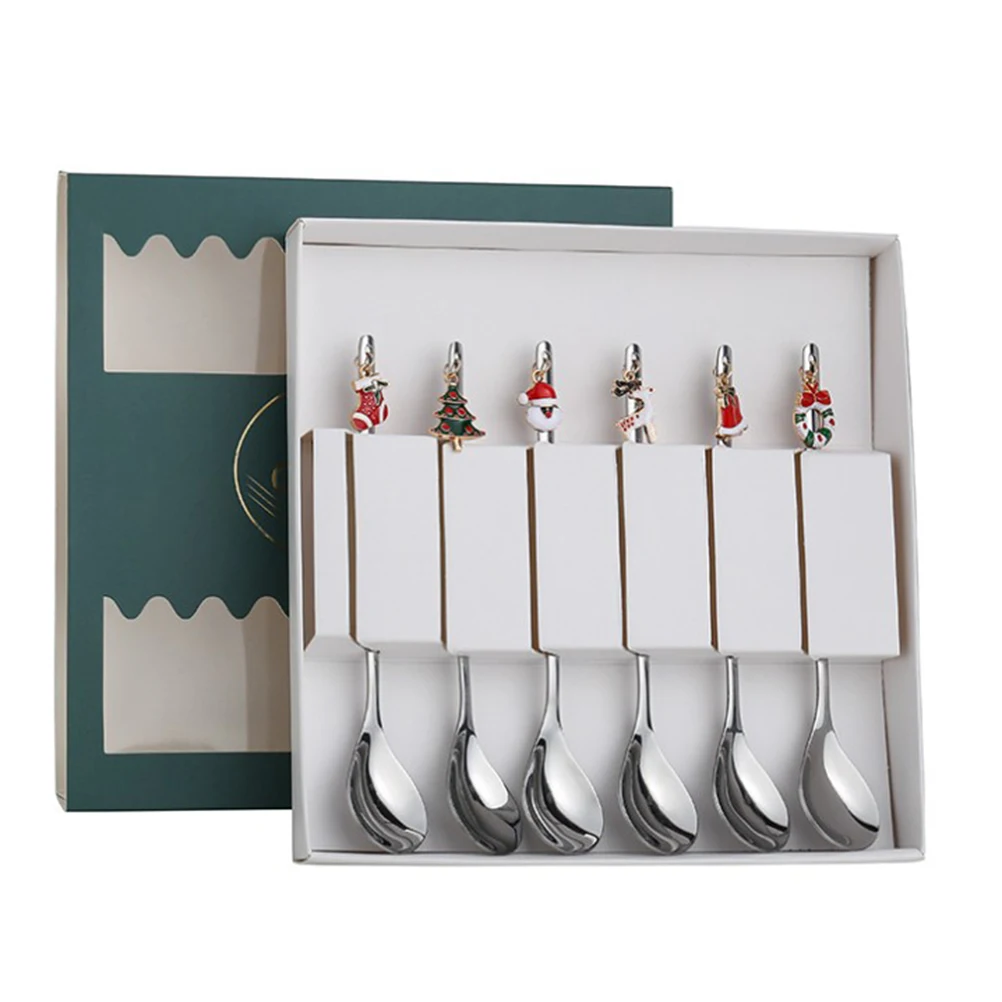 6Pcs Christmas Spoon Stainless Steel Coffee Spoon Mixing Stir Spoon for Coffee Tea Soup Sugar Dessert Tools
6Pcs Christmas Spoon Stainless Steel Coffee Spoon Mixing Stir Spoon for Coffee Tea Soup Sugar Dessert Tools