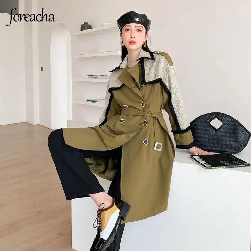 Женский двубортный тренчкот foreacha, длинное осеннее пальто с прострочкой и бахромой, ветровка в уличном стиле
Женский двубортный тренчкот foreacha, длинное осеннее пальто с прострочкой и бахромой, ветровка в уличном стиле