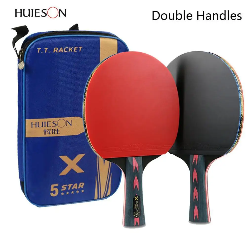 2pcs Upgraded 5 Star Carbon Table Tennis Racket Set Lightweight Powerful Ping Pong Paddle Bat with Good Control
2pcs Upgraded 5 Star Carbon Table Tennis Racket Set Lightweight Powerful Ping Pong Paddle Bat with Good Control
