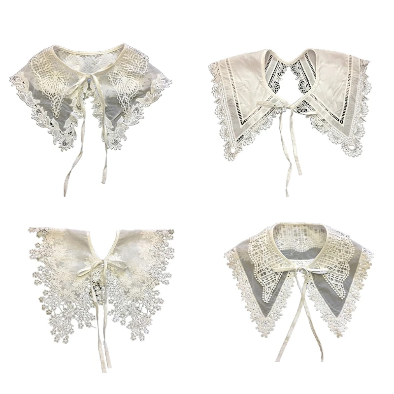 M89E Women Double Layer Sheer Lace False Collar Embroidery Applique Shawl Necklace
M89E Women Double Layer Sheer Lace False Collar Embroidery Applique Shawl Necklace