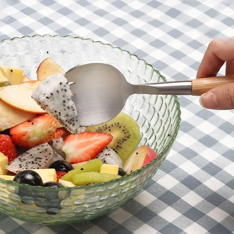 2 Pcs Salad Spoon Fork with Long Wooden Handle Set Stainless Steel Dessert Tool
2 Pcs Salad Spoon Fork with Long Wooden Handle Set Stainless Steel Dessert Tool