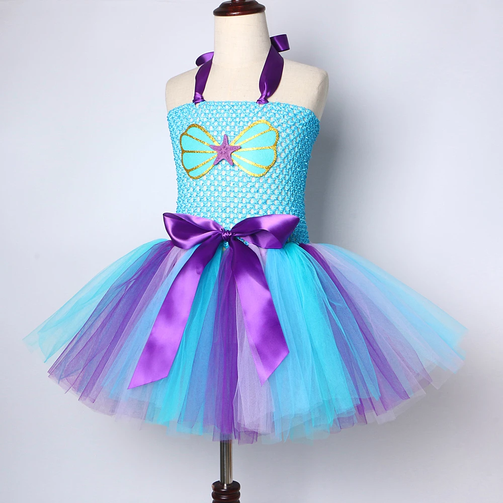 Маленькая юбка-пачка в стиле Русалочки платье наряд принцессы для девочек пробы