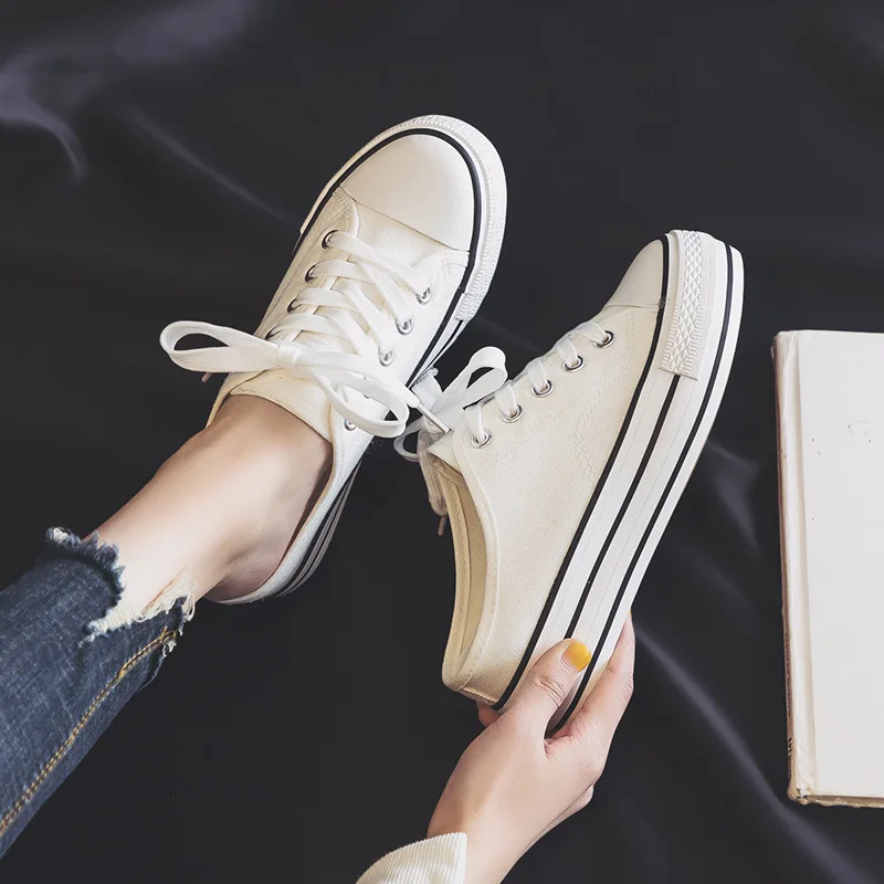 New Canvas Shoes for Women Spring Vulcanized Shoes Women Designer Baotou Half Slippers Platform Shoes 2021 Zapatillas Mujer
New Canvas Shoes for Women Spring Vulcanized Shoes Women Designer Baotou Half Slippers Platform Shoes 2021 Zapatillas Mujer