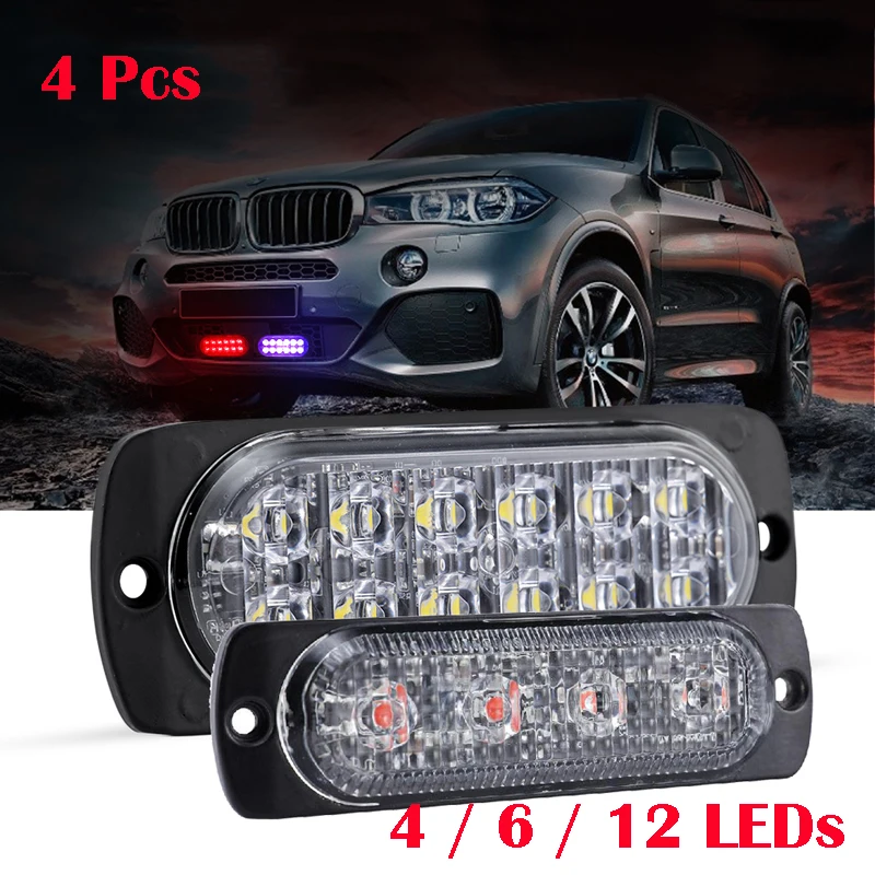 4pcs 4/6/12LEDs Amber/Yellow Grille Flashing Light Auto Strobe Warning Light for Fog Weather Flash SUV Police Emergency Lamps
4pcs 4/6/12LEDs Amber/Yellow Grille Flashing Light Auto Strobe Warning Light for Fog Weather Flash SUV Police Emergency Lamps