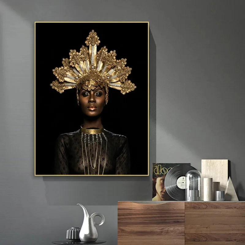 Canvas Print Gold Crown Black Woman Wall Painting Modern Wall Art Posters and Prints Luxury Decorative Pictures for Living Room
Canvas Print Gold Crown Black Woman Wall Painting Modern Wall Art Posters and Prints Luxury Decorative Pictures for Living Room