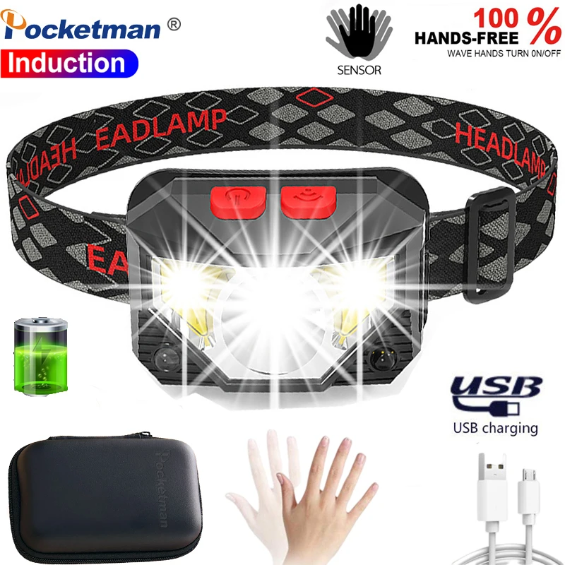 Super Brightest Powerful LED Headlamp Head-mounted Motion Sensor headlight head Torch Built-in battery inductive Light
Super Brightest Powerful LED Headlamp Head-mounted Motion Sensor headlight head Torch Built-in battery inductive Light