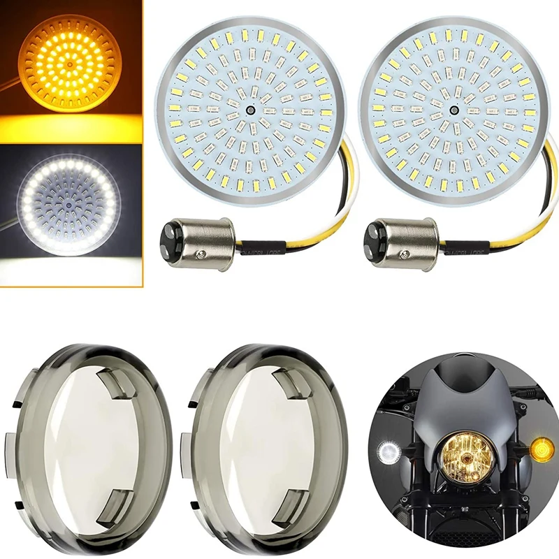 1157 Front Turn Signal Light Bulb with Smoke Lens Cover,2 Inches LED for 1986-2020 White/Amber
1157 Front Turn Signal Light Bulb with Smoke Lens Cover,2 Inches LED for 1986-2020 White/Amber