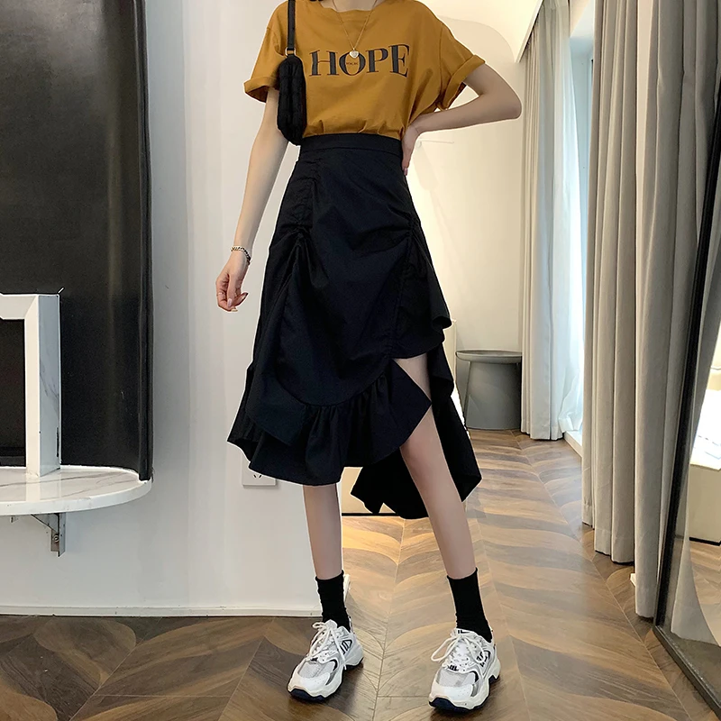 Skirt Harajuku Skirts Womens 2021 Petticoat Casual Women's Clothes Korean Fashion Summer Woman Skirt Solid Ruffles 
Skirt Harajuku Skirts Womens 2021 Petticoat Casual Women's Clothes Korean Fashion Summer Woman Skirt Solid Ruffles