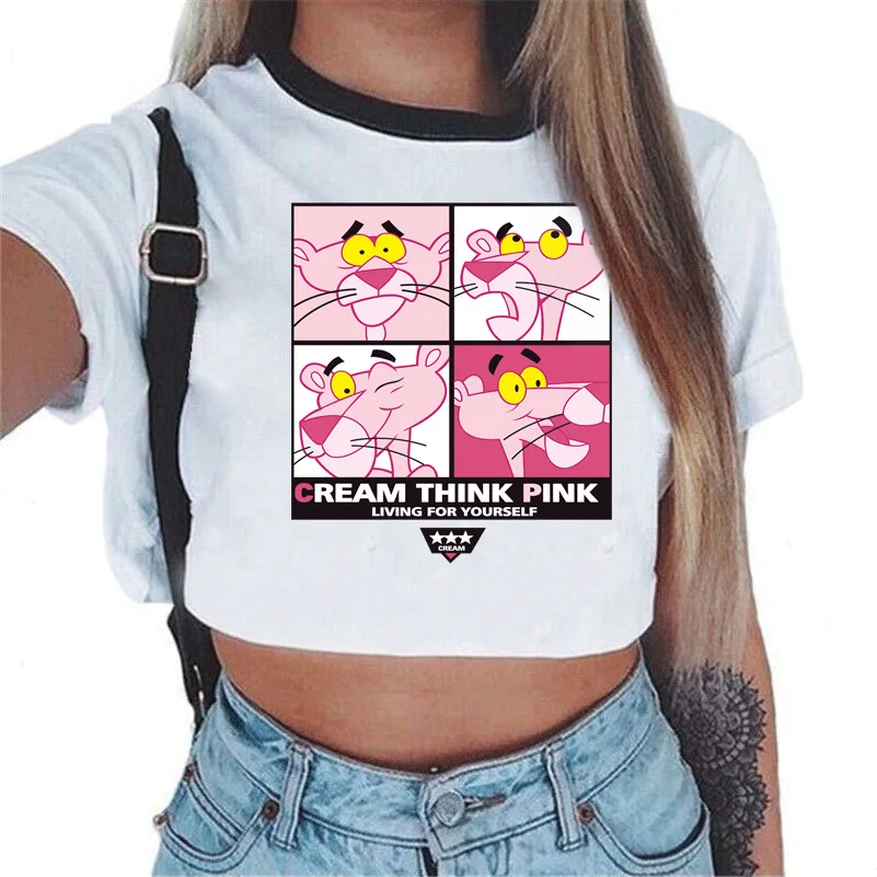 Women T-shirt Short Tee Short Sleeve Cute Pink Panther Fashion Print Sexy Crop Top T-shirt Fashion Cartoon T-shirt Harajuku Cut
Women T-shirt Short Tee Short Sleeve Cute Pink Panther Fashion Print Sexy Crop Top T-shirt Fashion Cartoon T-shirt Harajuku Cut