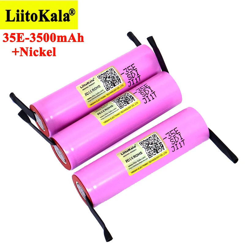 2021 Liitokala Original INR18650-35E 3.7V 3500mAh Max 13A Discharge Power Battery For Flashlight batteries+Nickel sheet
2021 Liitokala Original INR18650-35E 3.7V 3500mAh Max 13A Discharge Power Battery For Flashlight batteries+Nickel sheet