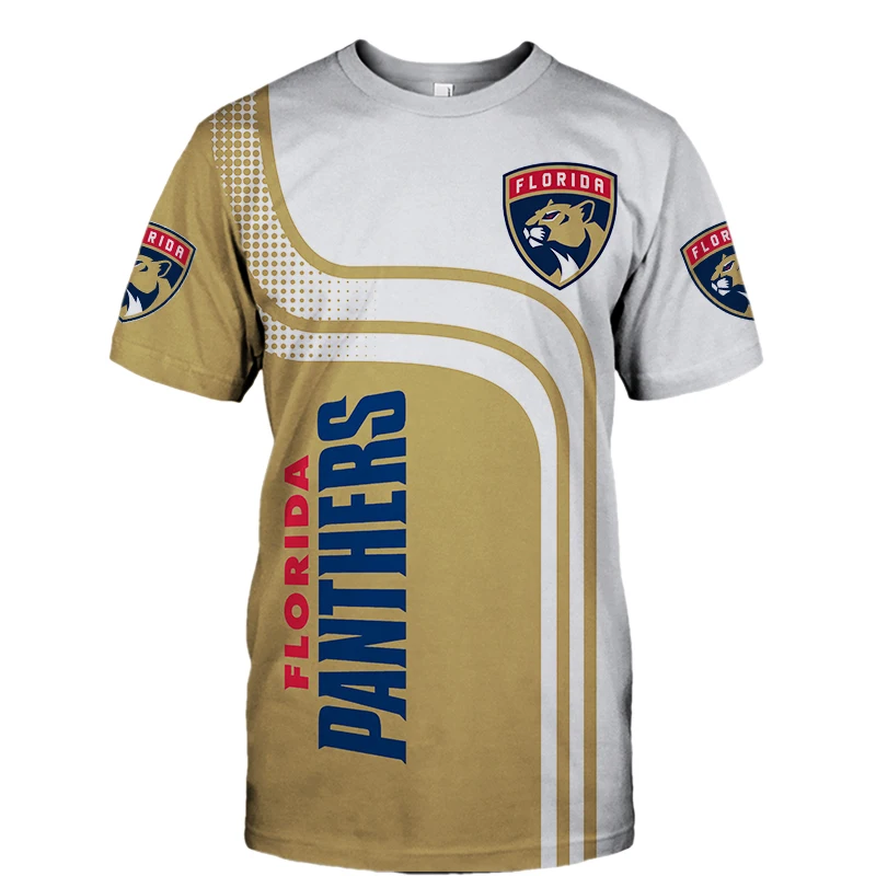 Summer Casual Tops Florida Men's Fashion Blue Yellow Stitching Cartoon Lion Print Panthers T-shirts
Summer Casual Tops Florida Men's Fashion Blue Yellow Stitching Cartoon Lion Print Panthers T-shirts