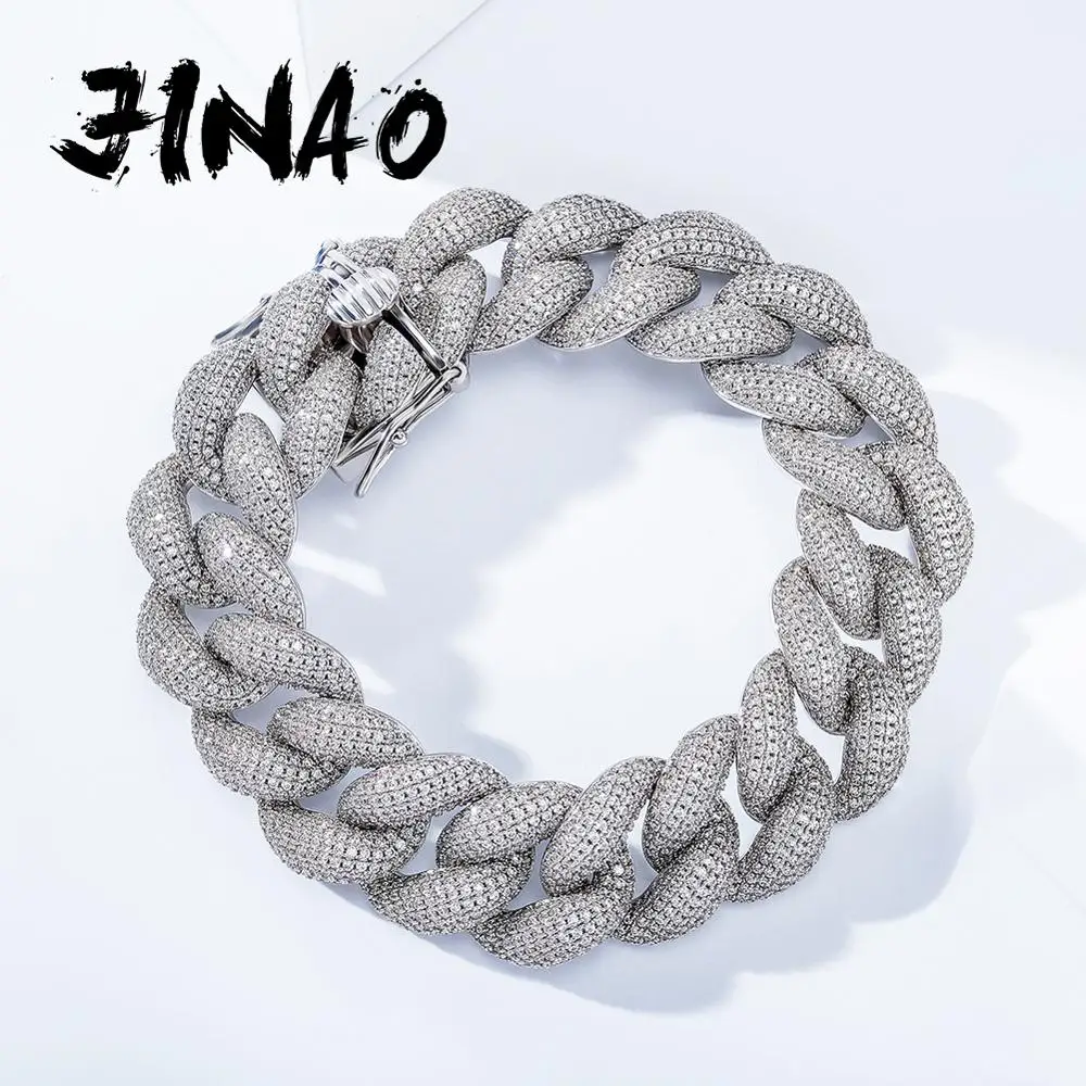 JINAO High Quality Iced Out Bling Cubic Zirconia Bracelet Hip Hop Jewelry Cuban Chain For Men and Women Gift
JINAO High Quality Iced Out Bling Cubic Zirconia Bracelet Hip Hop Jewelry Cuban Chain For Men and Women Gift