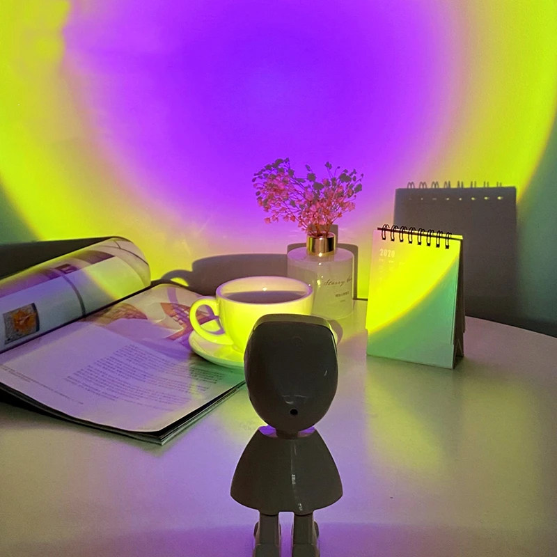 Rechargeable Robot Model Sun Never Sunset Lgith Projector Lamp Rainbow Projector Lights Atmosphere Lamp Desk Lamp for Bedroom
Rechargeable Robot Model Sun Never Sunset Lgith Projector Lamp Rainbow Projector Lights Atmosphere Lamp Desk Lamp for Bedroom