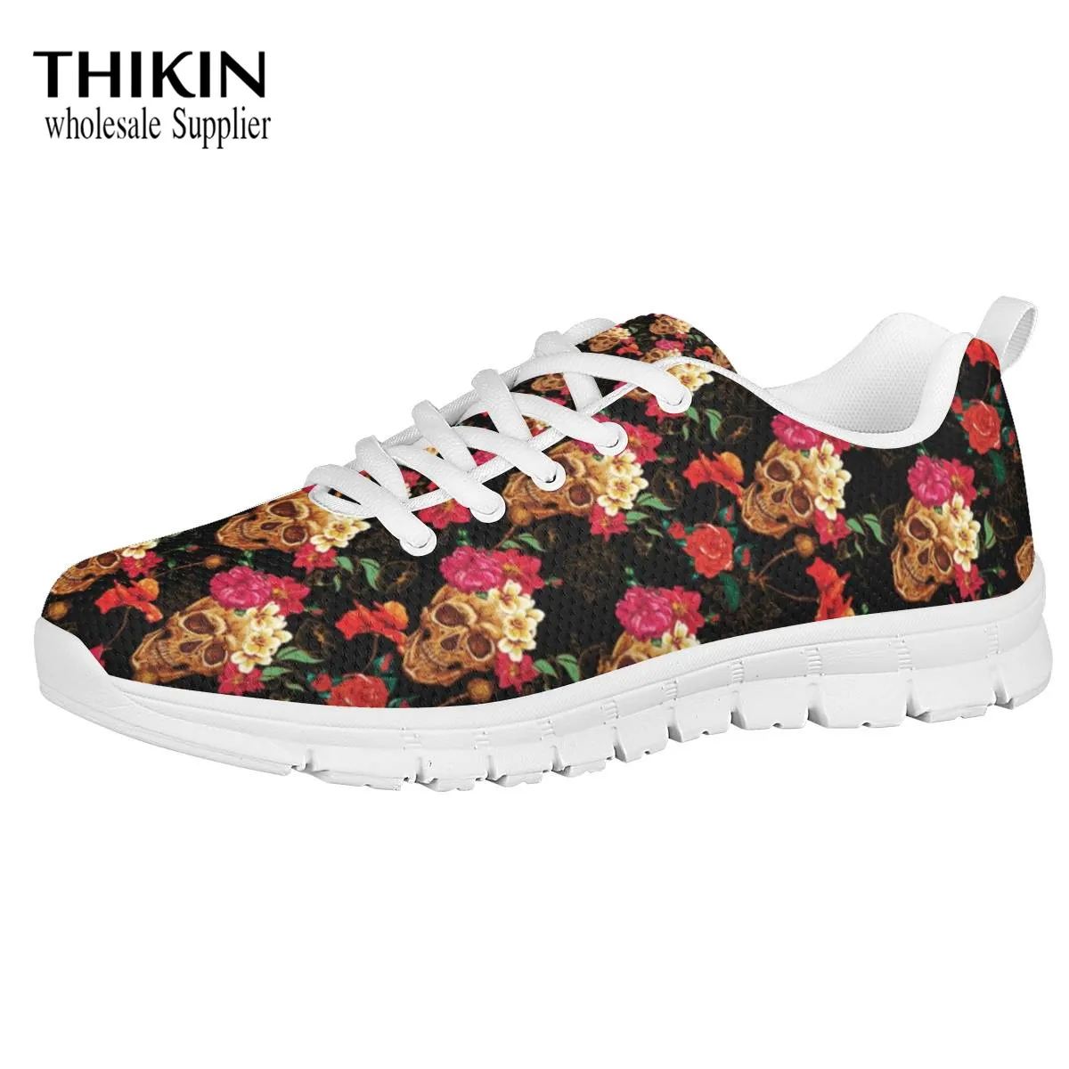 Женские кроссовки на платформе THIKIN дышащая сетчатая обувь плоская подошва с