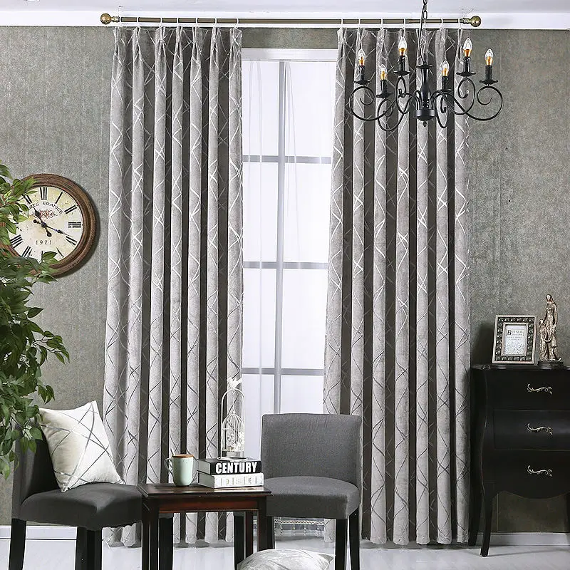 Modern Blackout Curtains For Bedroom Living Room Thicken Silver Decorative Jacquard Curtains
Modern Blackout Curtains For Bedroom Living Room Thicken Silver Decorative Jacquard Curtains