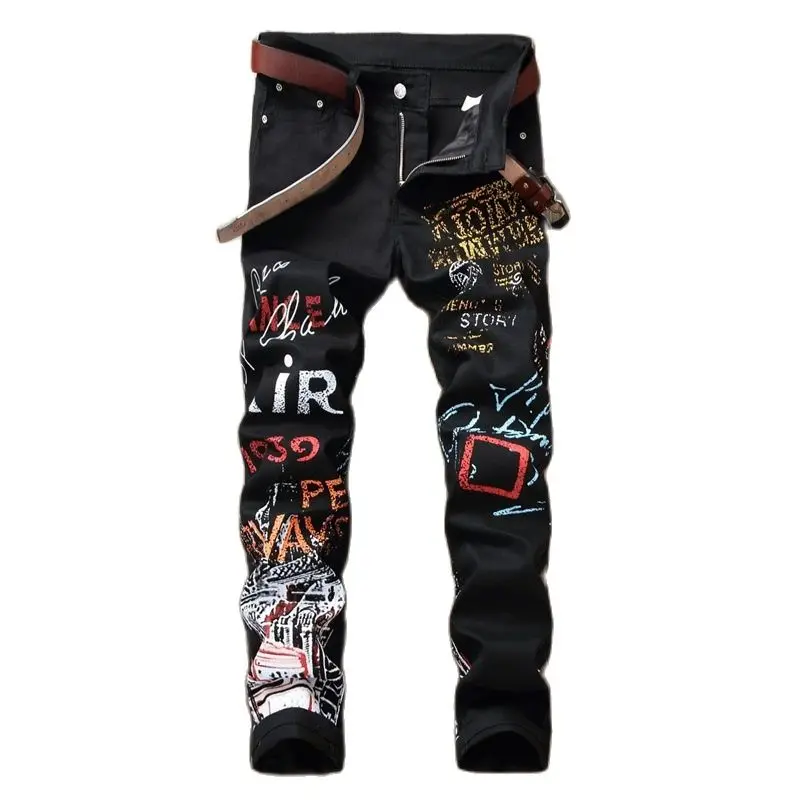 New young men jeans letter printed jeans Color printed Skinny jeans design nightclubs singers slim pants Size 28-42 #18002
New young men jeans letter printed jeans Color printed Skinny jeans design nightclubs singers slim pants Size 28-42 #18002