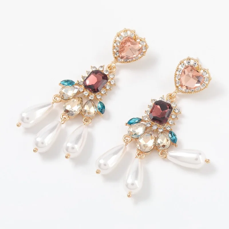 INS Baroque Ethnic Color Crystal Pearl Long Pendant Earrings Women's Simple Luxury Banquet Party Drop Earrings Jewelry Gift 2021 
INS Baroque Ethnic Color Crystal Pearl Long Pendant Earrings Women's Simple Luxury Banquet Party Drop Earrings Jewelry Gift 2021