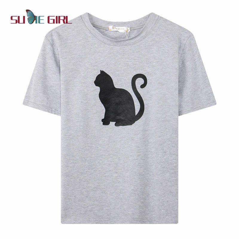 SUDIE Girl Summer round neck short sleeve ladies t-shirt fashion cat print slim cotton couple short sleeve T-shirt
SUDIE Girl Summer round neck short sleeve ladies t-shirt fashion cat print slim cotton couple short sleeve T-shirt