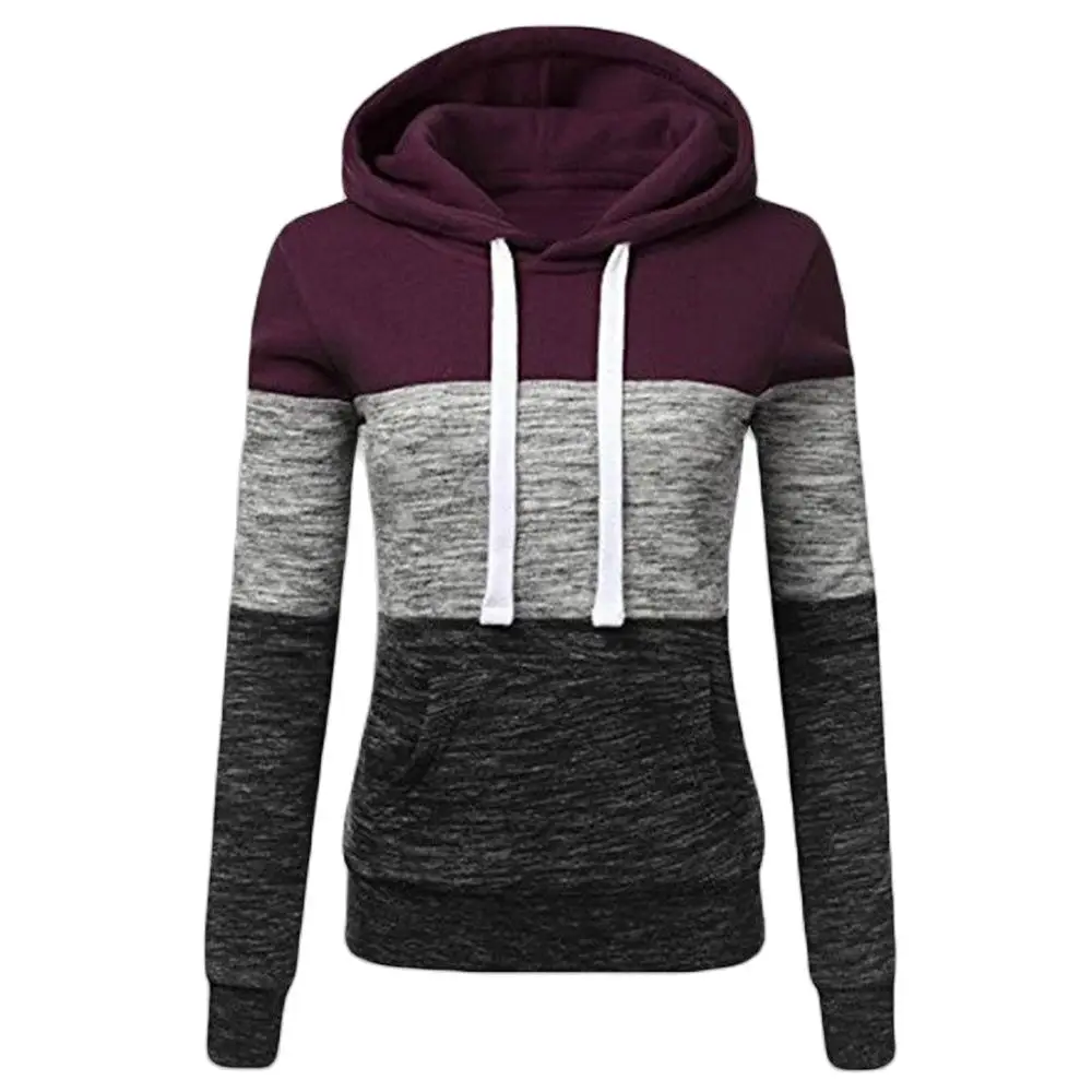 Red Wine Women's Autumn And Winter Colorblock Hooded Drawstring Sweater Long Sleeve Loose Sweater Warm Hooded Sweater 2019 NEW
Red Wine Women's Autumn And Winter Colorblock Hooded Drawstring Sweater Long Sleeve Loose Sweater Warm Hooded Sweater 2019 NEW