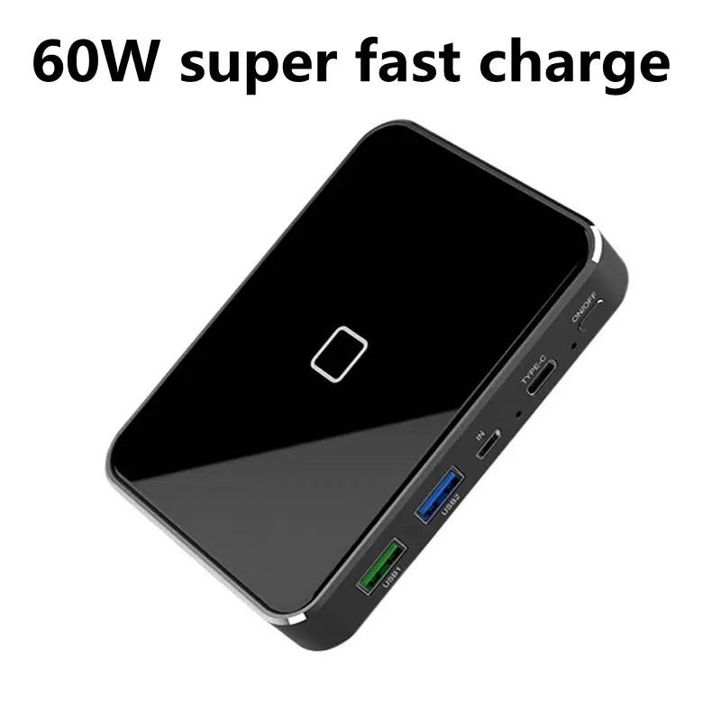 Power Bank 60 Вт Быстрая зарядка 10 Вт Беспроводная зарядка Портативный внешний аккумулятор Зарядное устройство для вспомогательной батареи iPhone ...
Power Bank 60 Вт Быстрая зарядка 10 Вт Беспроводная зарядка Портативный внешний аккумулятор Зарядное устройство для вспомогательной батареи iPhone ...