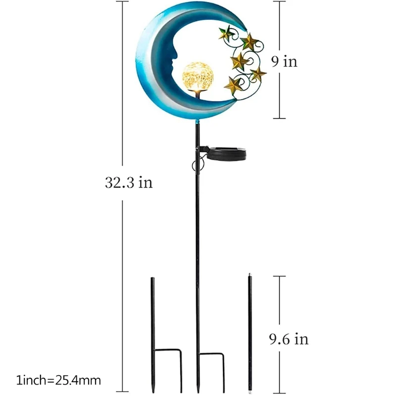 Stars Moon Solar Lights Outdoor Solar Powered Garden Lamps Decorative Crackle Glass Globe LED Waterproof Landscape Light
Stars Moon Solar Lights Outdoor Solar Powered Garden Lamps Decorative Crackle Glass Globe LED Waterproof Landscape Light