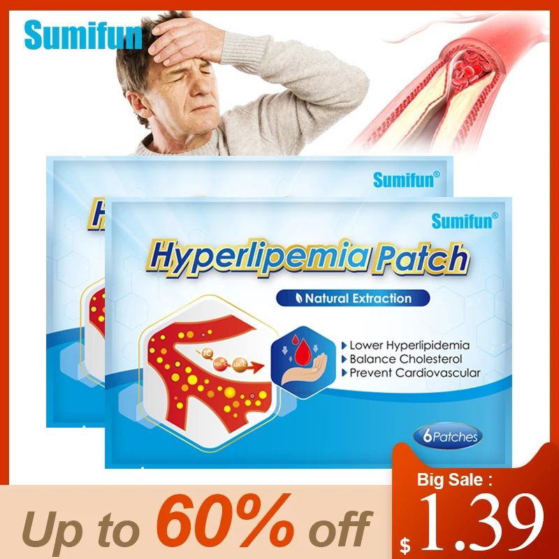 6Pcs Sumifun Lower Blood Lipids Patch Chinese Herbal Plaster For Balance Hyperlipemia Prevention Cardiovascular System Disease
6Pcs Sumifun Lower Blood Lipids Patch Chinese Herbal Plaster For Balance Hyperlipemia Prevention Cardiovascular System Disease