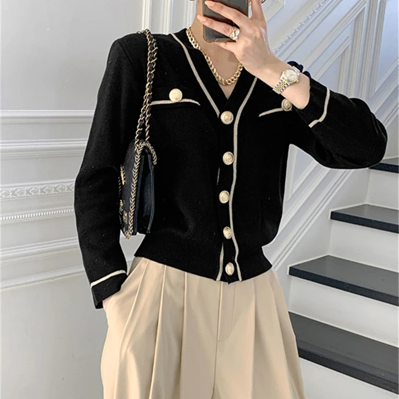 New 2021 Women's Spring Autumn Sweaters Fashionable Elegant Lady Cardigans Vintage Korean Patchwork Knitwear
New 2021 Women's Spring Autumn Sweaters Fashionable Elegant Lady Cardigans Vintage Korean Patchwork Knitwear